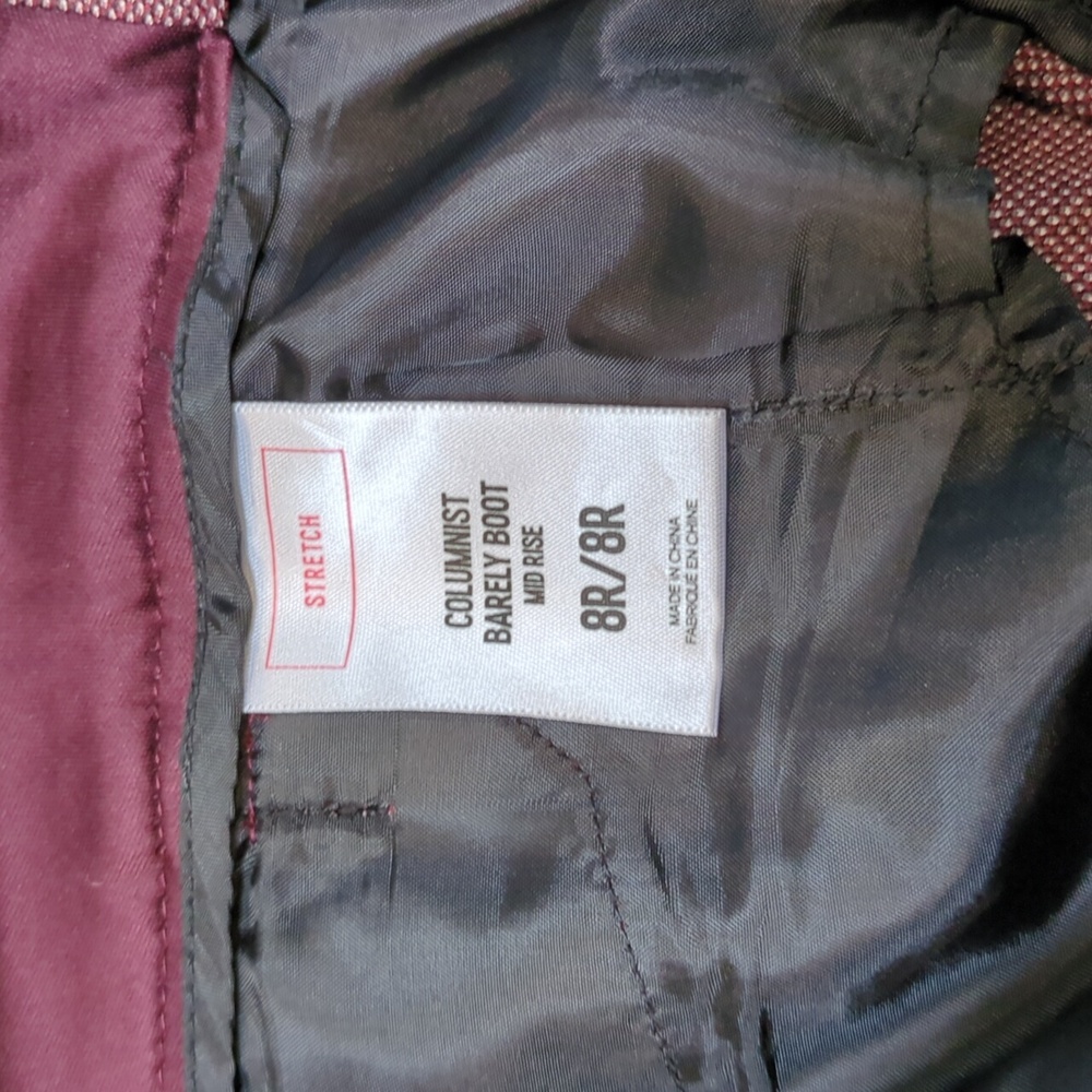 Express Columnist Maroon Pants 8R - Picture 3 of 3